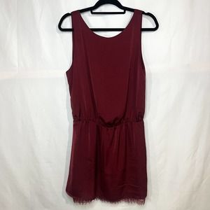 NWT Gentle Fawn Women's Burgundy Dress with Lace Hem, Lined, Size Large